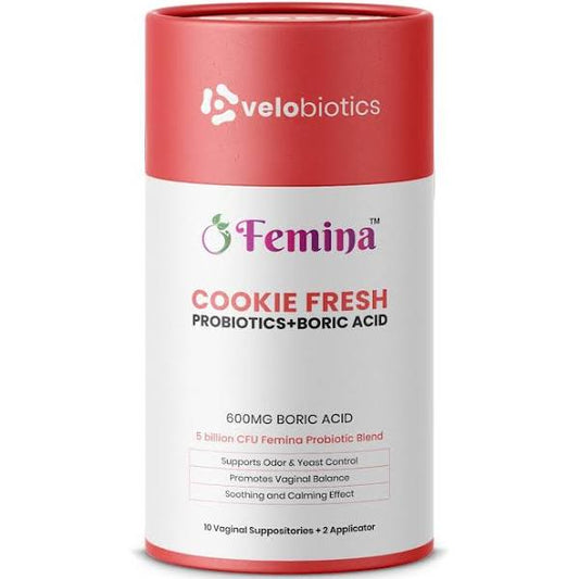 Femina Cookie Fresh Probiotic and Boric Acid - 10 Vaginal Suppositories + 2 Applicators